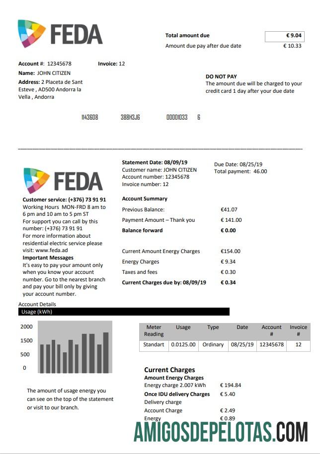 Andorra FORÇAS ELÉTRICAS DE ANDORRA baixar para verificação
